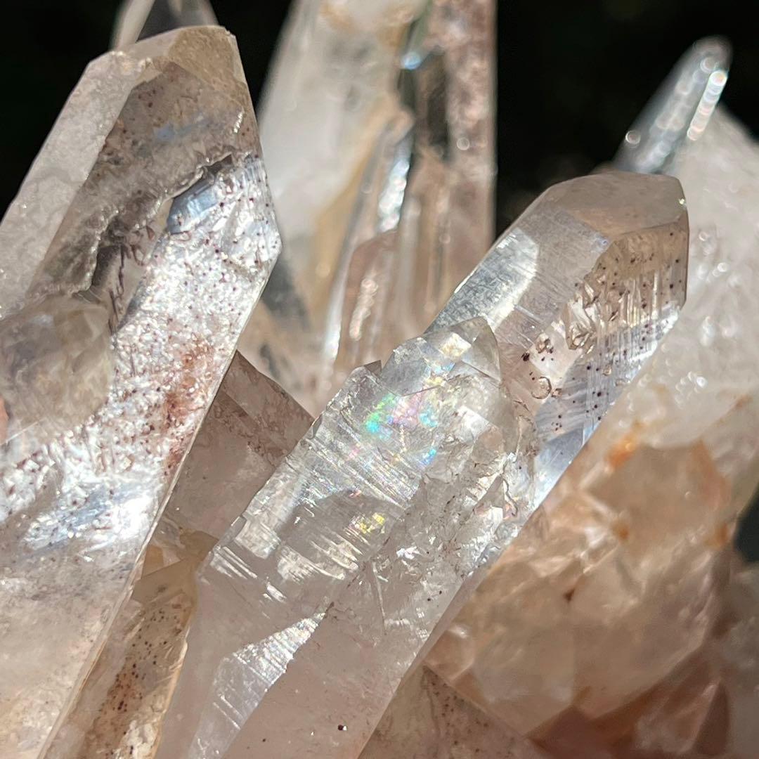 ✳️極稀品✨タンジェリンパワーと高透明度✨極上透明度 水晶クラスター 天然石 原石