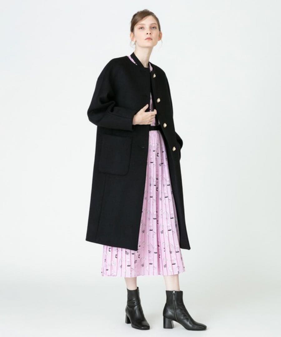 新品Loulou Willoughbyノーカラーコート 黒 人気完売