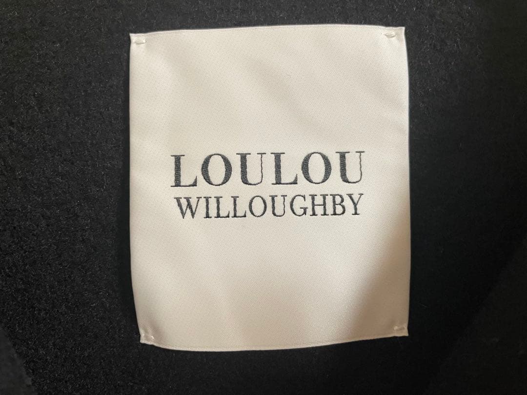 新品Loulou Willoughbyノーカラーコート 黒 人気完売