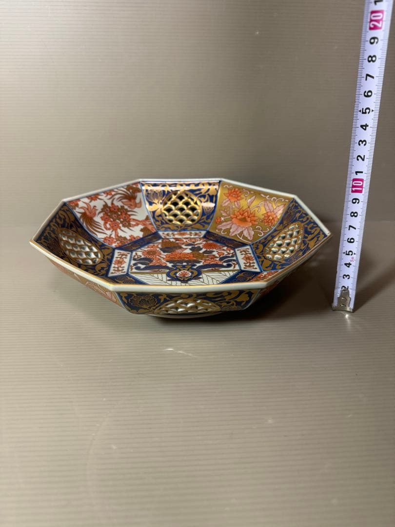 2818 林九郎作　伝統工芸　古伊万里　大鉢　23cm 未使用