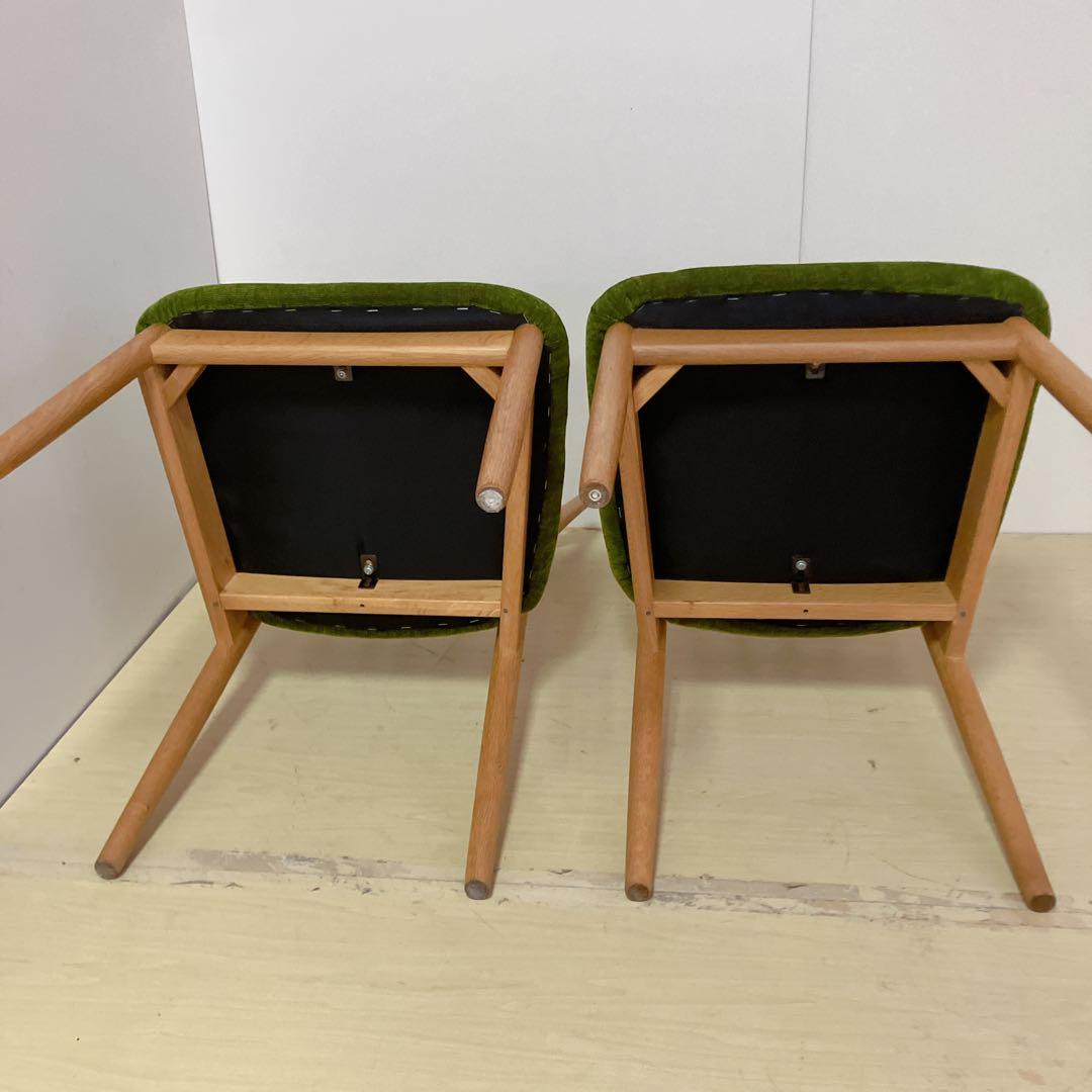 日進木工　ダイニングチェア　2脚セット アームレスチェア　木製チェア　北欧