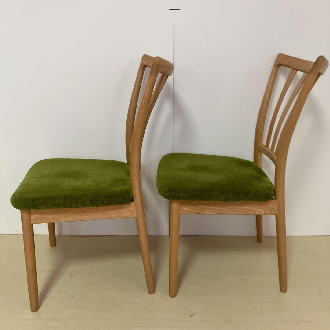 日進木工　ダイニングチェア　2脚セット アームレスチェア　木製チェア　北欧