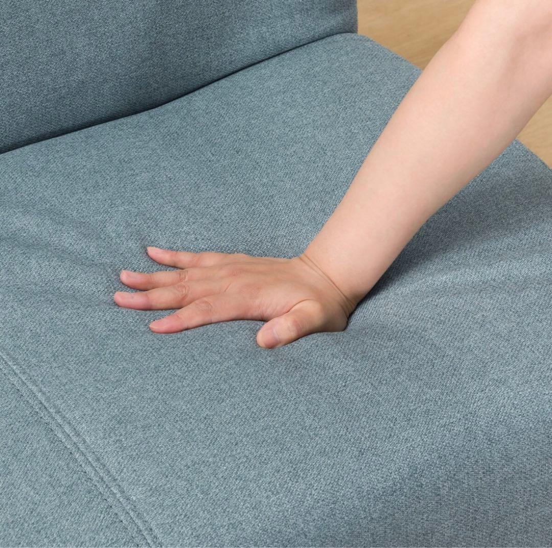 ※現地引き取り限定　ブルー ソファベッド 収納機能付き