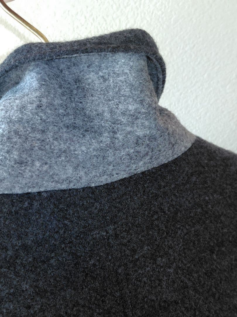 美品★Brooks Brothers ポンチョ ケープコート　ロゴボタン　グレー