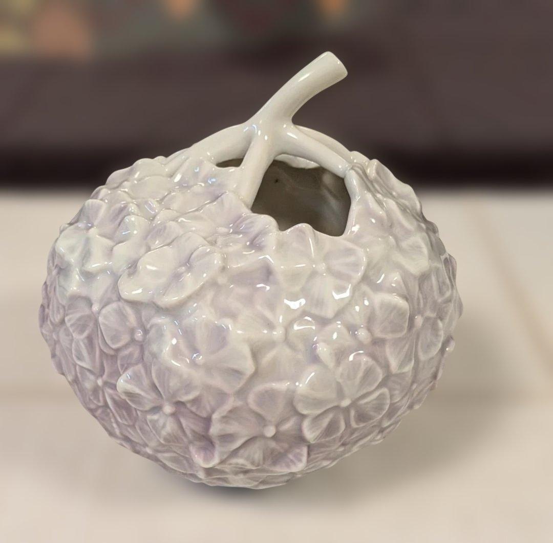  ロイヤルコペンハーゲン 淡い紫色のアジサイ花器