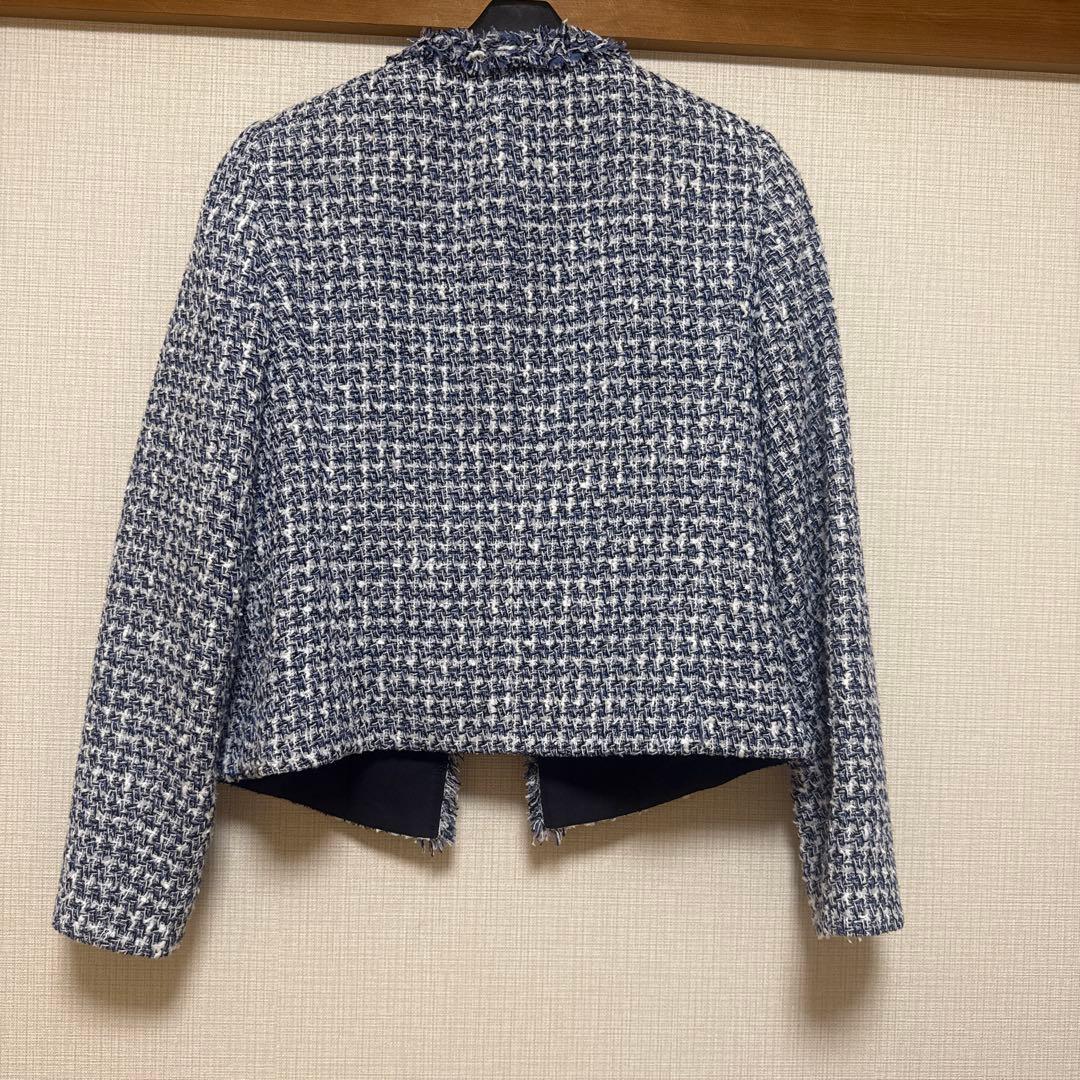 ANAYI Eternal Lineミックスツイードノーカラー ジャケット