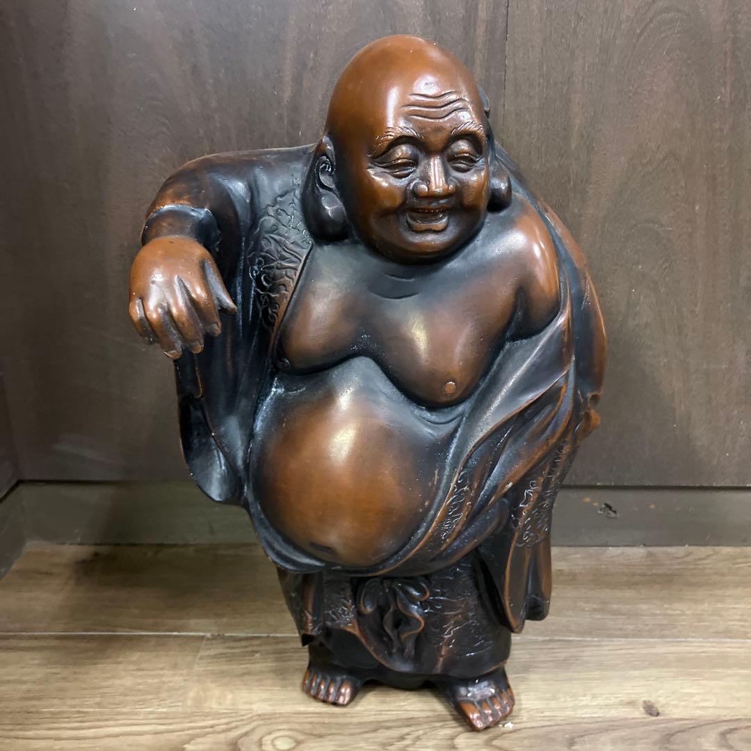B-3 銅製 七福神 布袋様 置物 縁起物 開運 昭和レトロ 笑門来福 招福