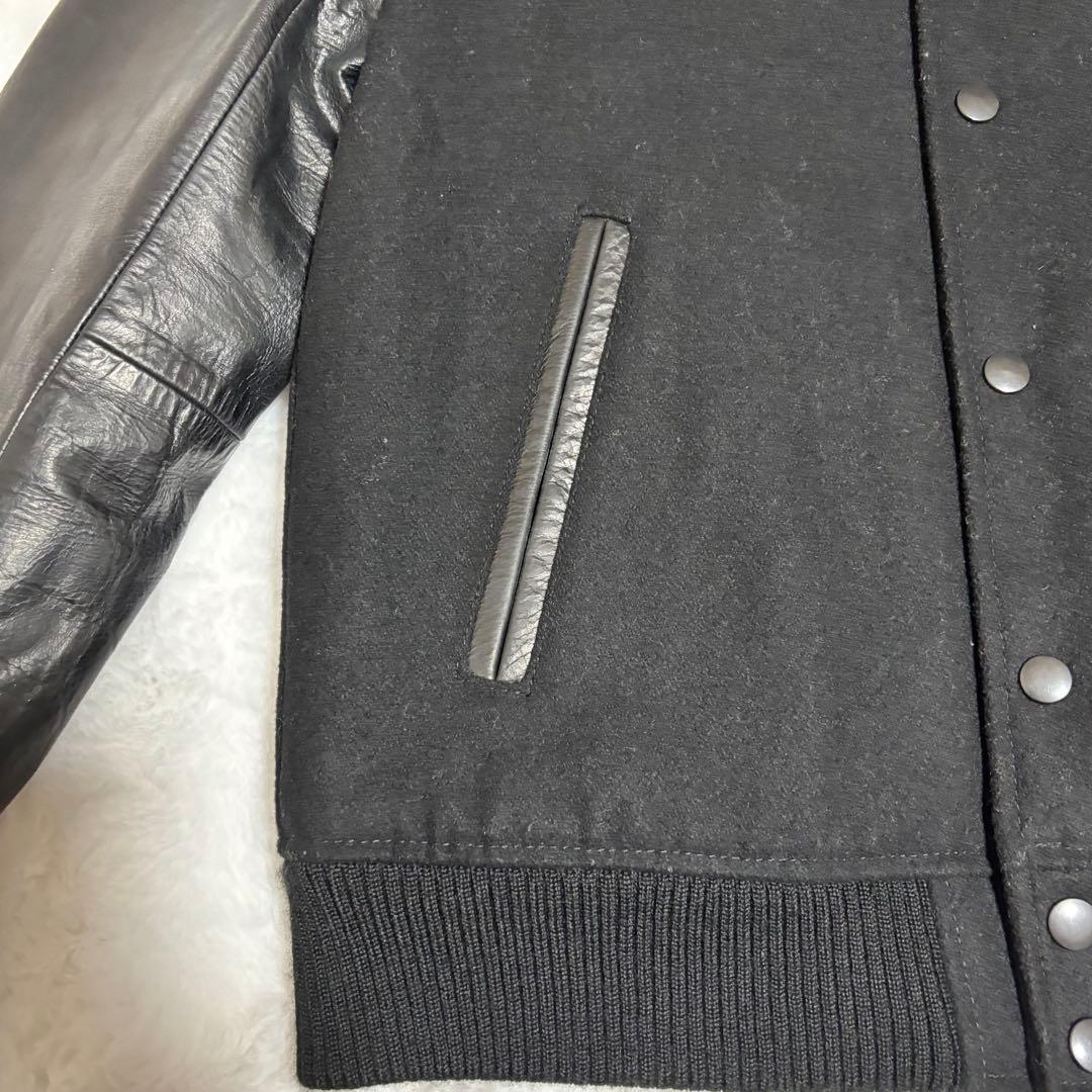 ✨美品メンズビギ MEN'S BIGI スタジャン　本革　牛革　ウール　サイズＬ