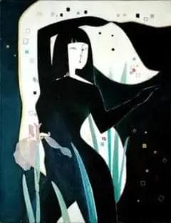 油絵 絵画 絵 インテリア 額付き(白) F6-42023 人物 女性像