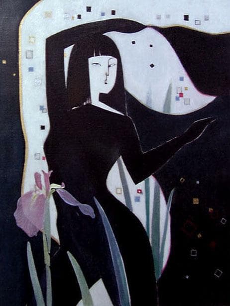 油絵 絵画 絵 インテリア 額付き(白) F6-42023 人物 女性像