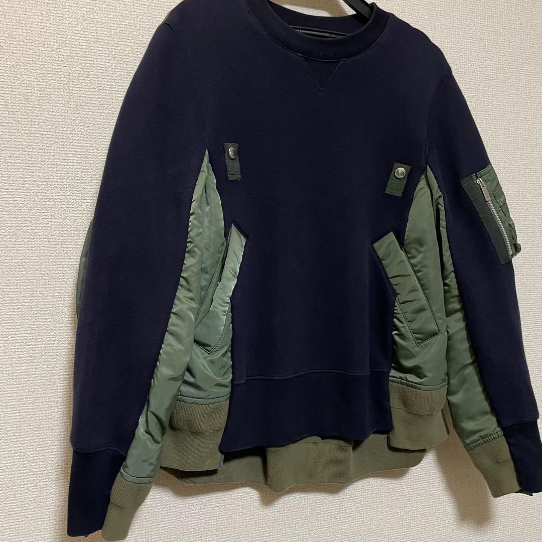 sacai サカイ　MA1　ドッキング　スウェット　ミリタリーコートパーカー