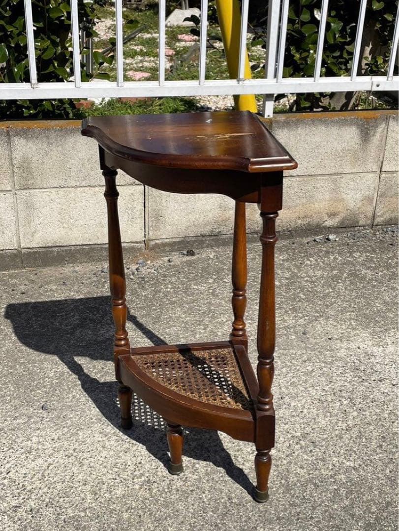 コーナー棚　電話台　華台　ヴィンテージ