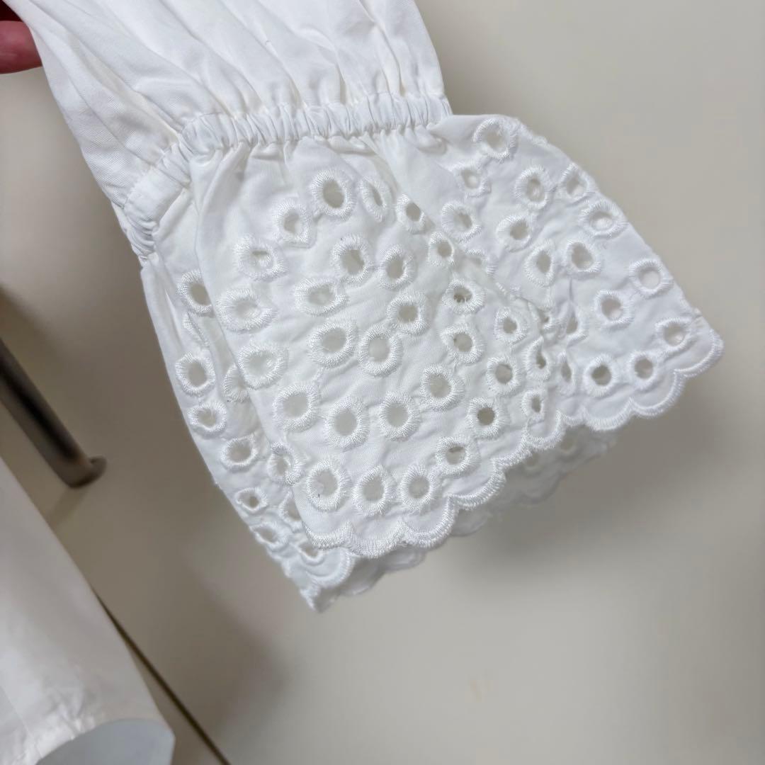 新品 アルページュストーリー 刺繍 レース ブラウス 白 ホワイト