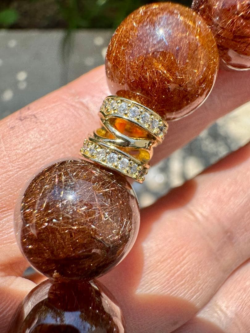 【向江大樹さん専用】ブラウンルチル 14mm 内径16cm キラキラ光る