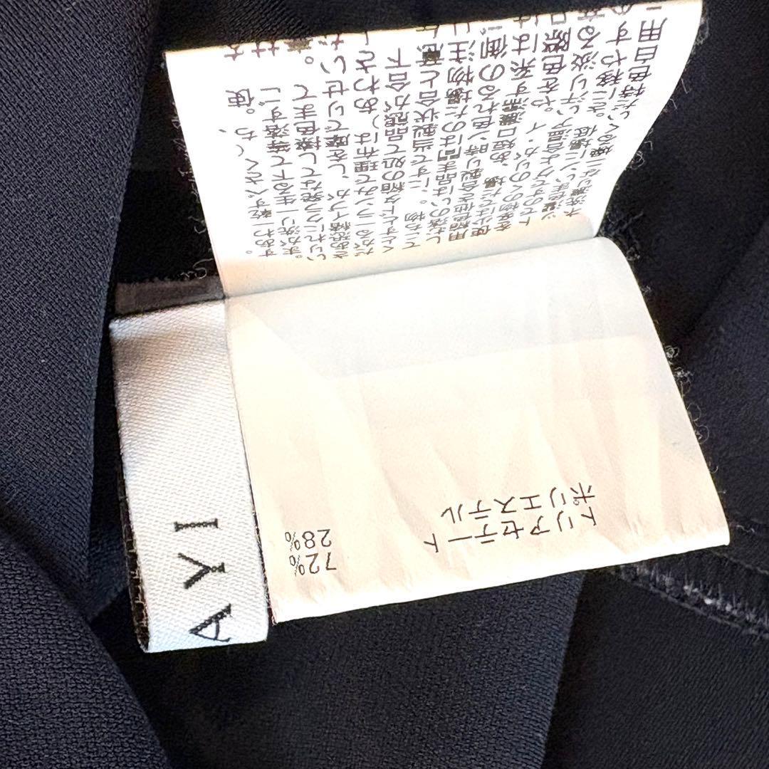 美品♡ANAYI ストレッチクロスペプラム ブラウス ネイビー M