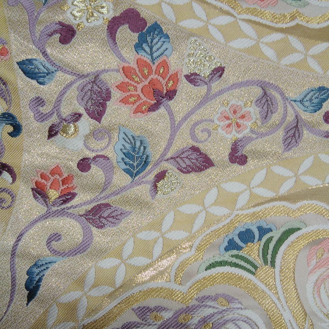 ベレンです。084⭐❣️鮮やかな金糸織❣️正倉院文様❣️六通袋帯です