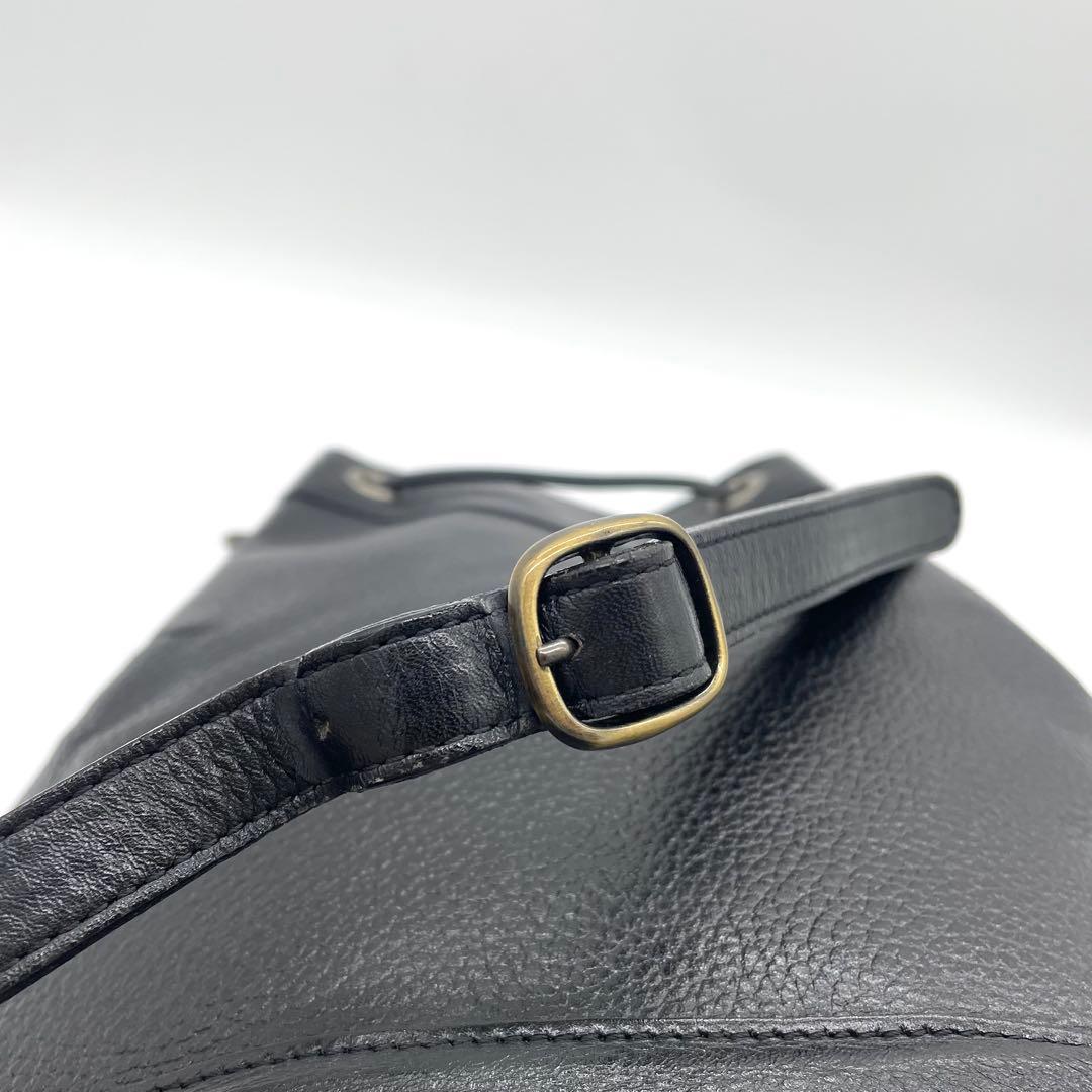 【極美品】バーバリー　ショルダーバッグ　ノバチェック　ホースロゴ　レザー　黒