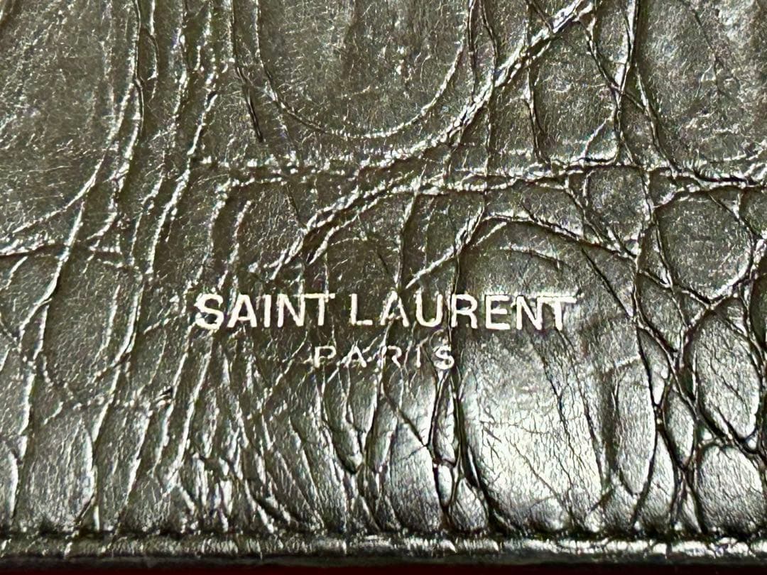 サンローランパリ クロコ 名刺入れ カードケース