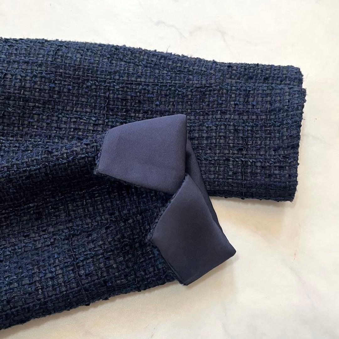 極美品☆アナイ【2022年】ミックスツイードノーカラージャケット　38