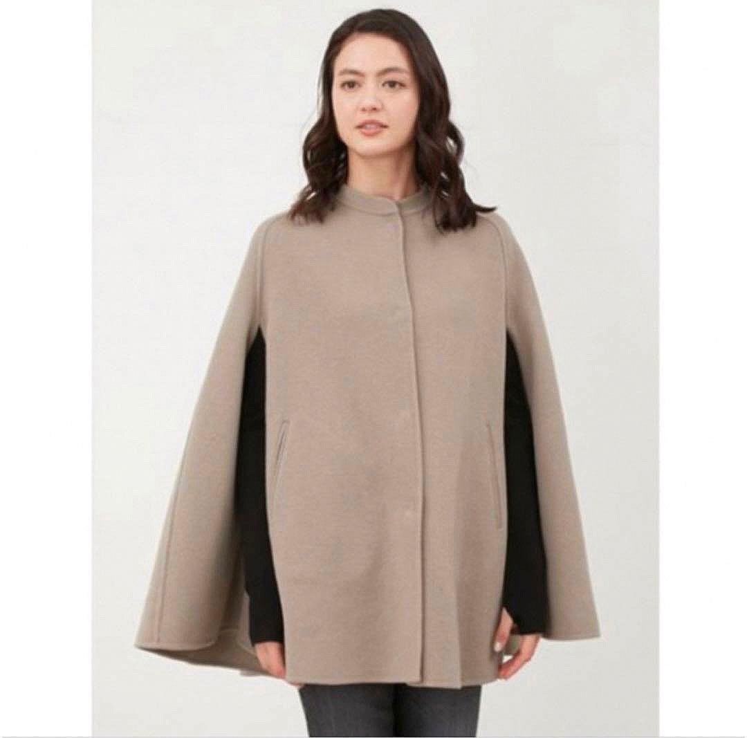 Mila Owenミラオーウェン ケープコート ポンチョ コート ライトブルー