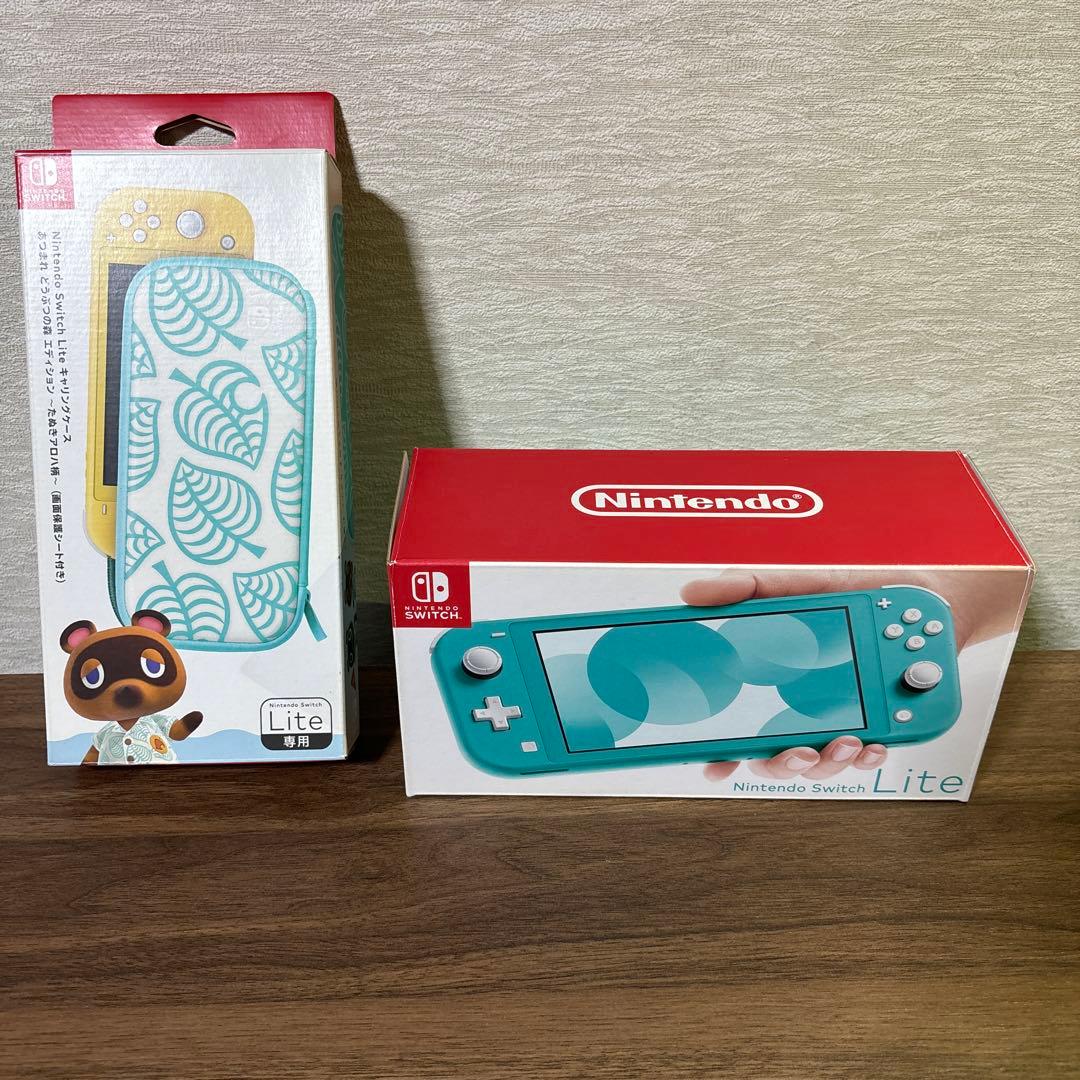 Nintendo Switch Lite ターコイズ　どうぶつの森　ケース付き