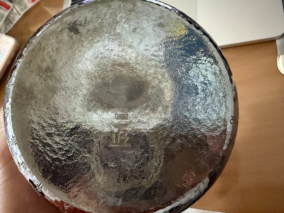 純銀製 般若心経文彫 玉摘 口打出湯沸 銀瓶 煎茶道具