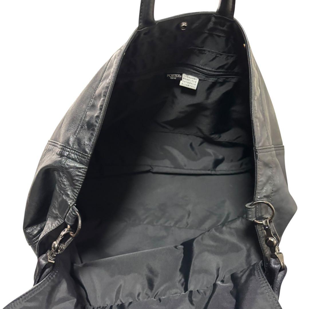 【超希少】　PORTER ポーター　フルレザー　2way ショルダーバッグ　クロ