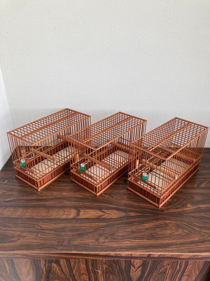 新品未使用品　竹細工　メジロ籠　鳥籠　屋久杉　寝かせ箱　セット
