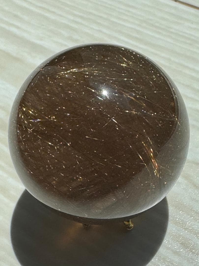 金運アップ◇ゴールドルチルクォーツ◇丸玉　約40.2㎜