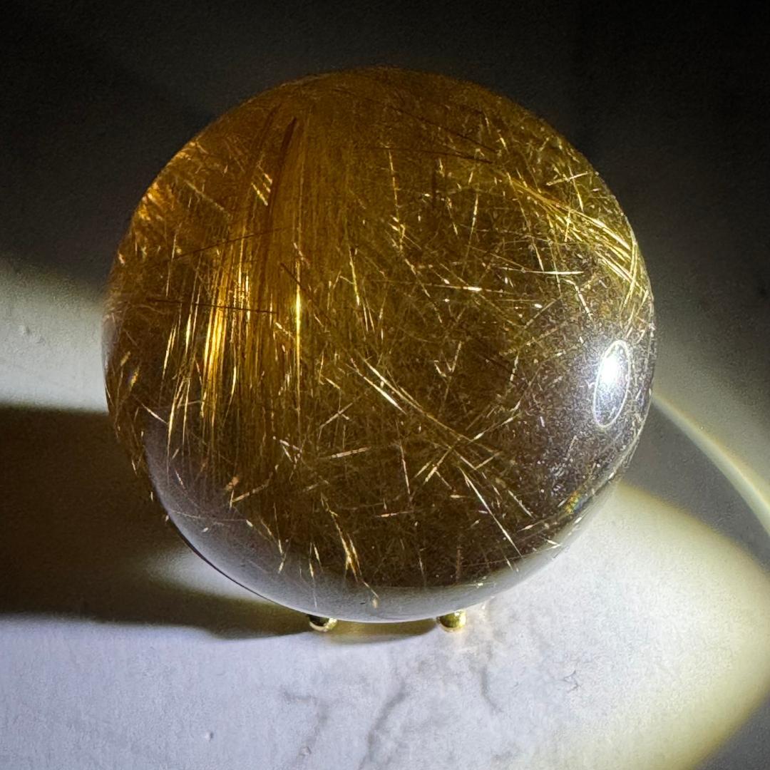 金運アップ◇ゴールドルチルクォーツ◇丸玉　約40.2㎜