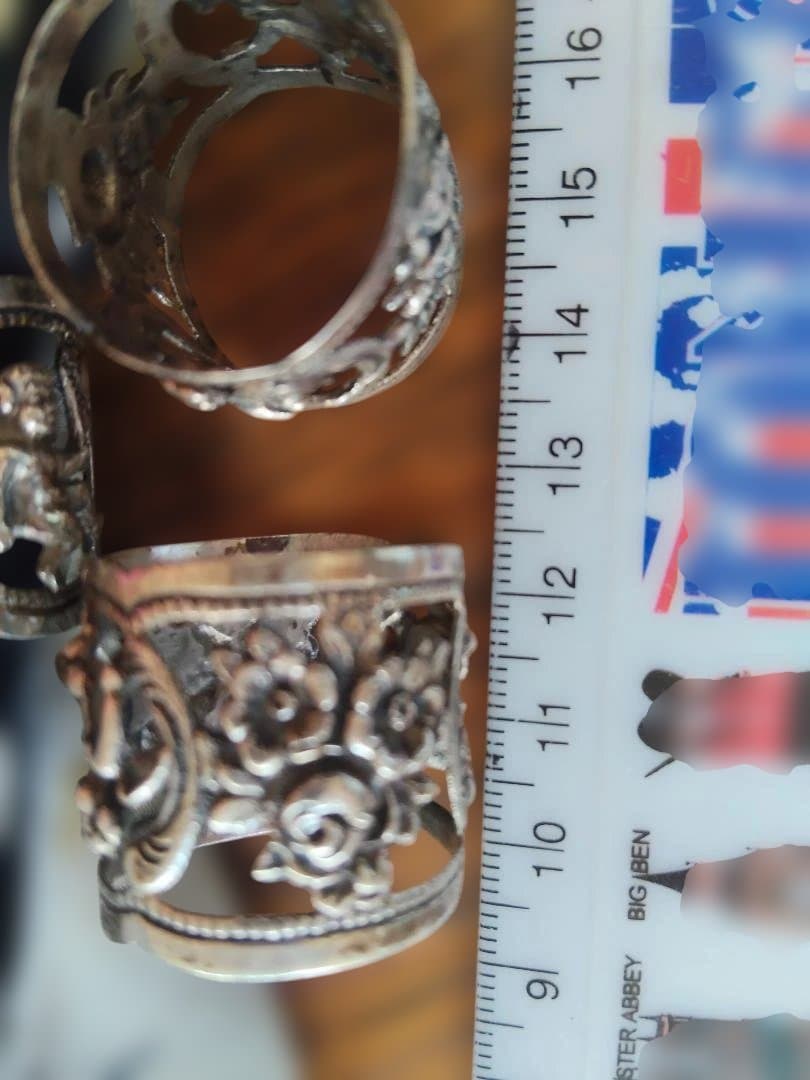 シルバー８３５.花と天使のナプキンリング 3個セット