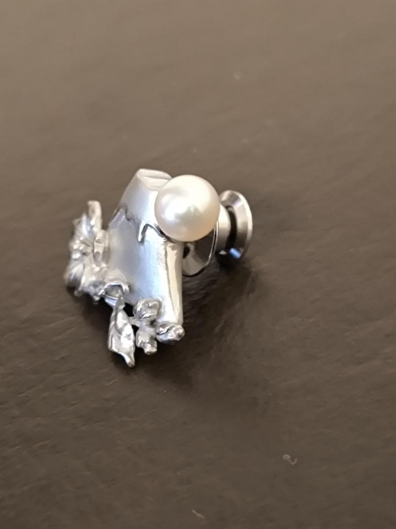 富士山 ブローチ ラペルピン 富士桜 ピンズ ピンバッチ シルバー silver