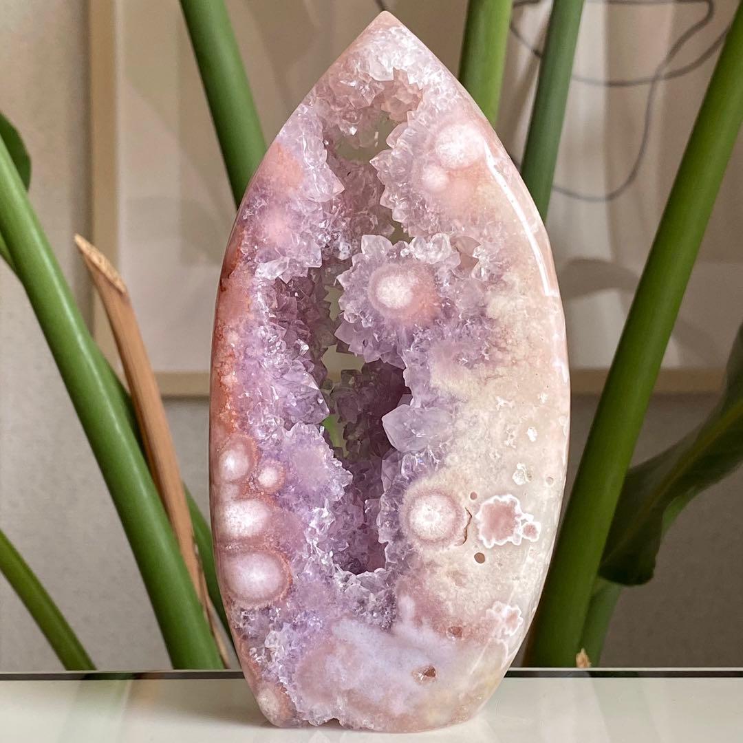 ★★★破格大特価【 高品質 ピンクアメジスト フラワーアゲートドゥルージー