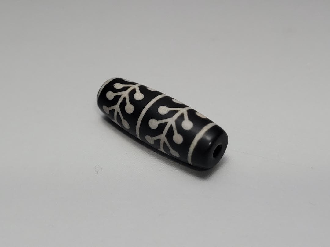 古代 黒瑪瑙 ビーズ 玉 装身具 時代物 高さ約2.9cm