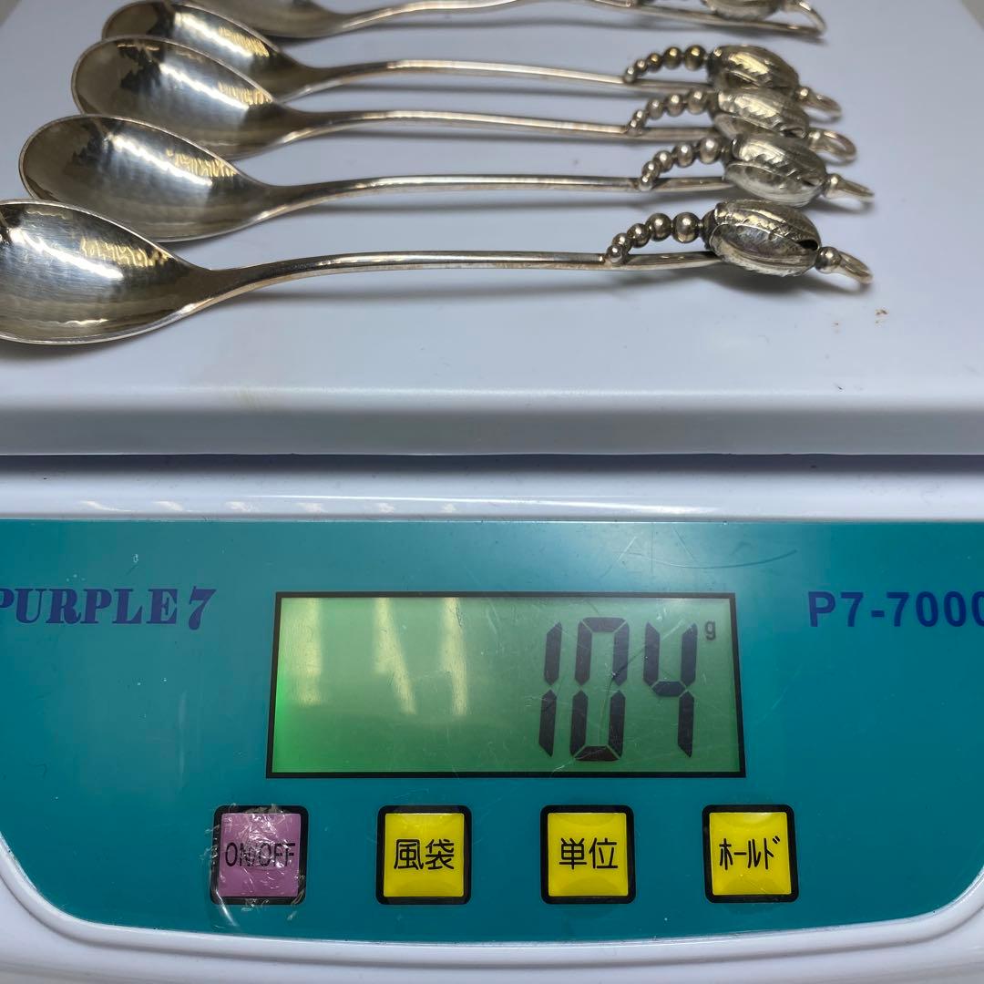 ジョージジェンセン最高峰　sterlingブロッサムデザートスプーン6本　共袋