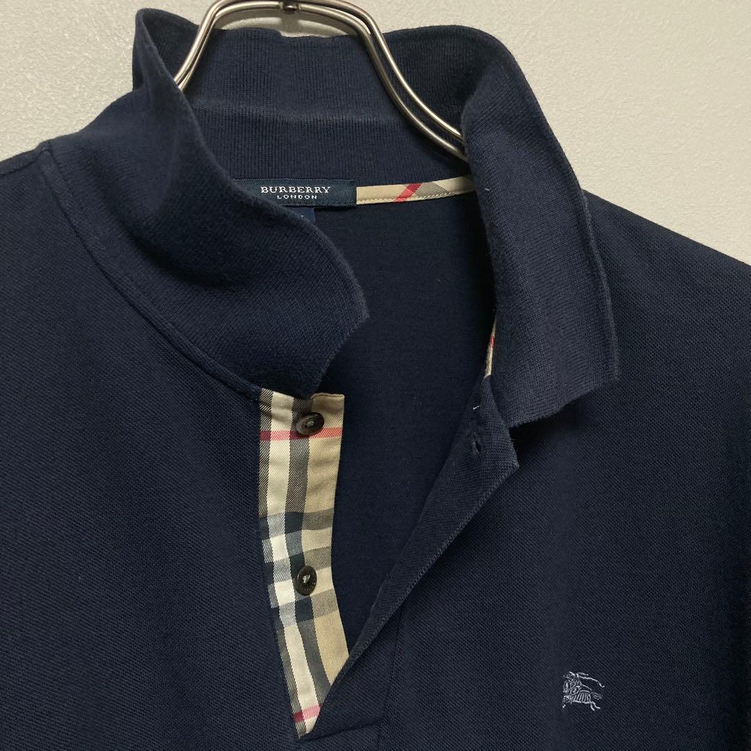 BURBERRY LONDON バーバリー ロンドン ポロシャツ ネイビー LL