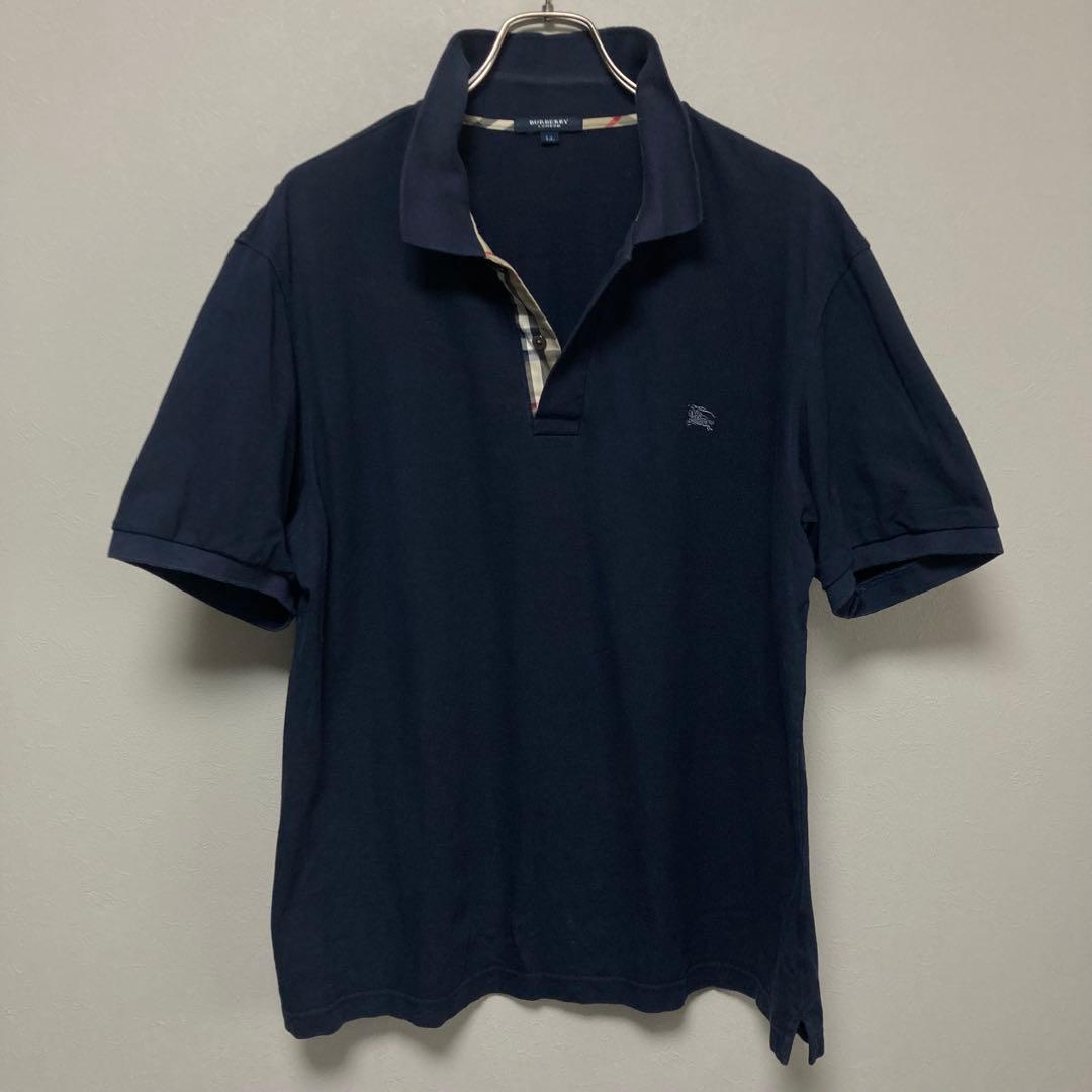 BURBERRY LONDON バーバリー ロンドン ポロシャツ ネイビー LL
