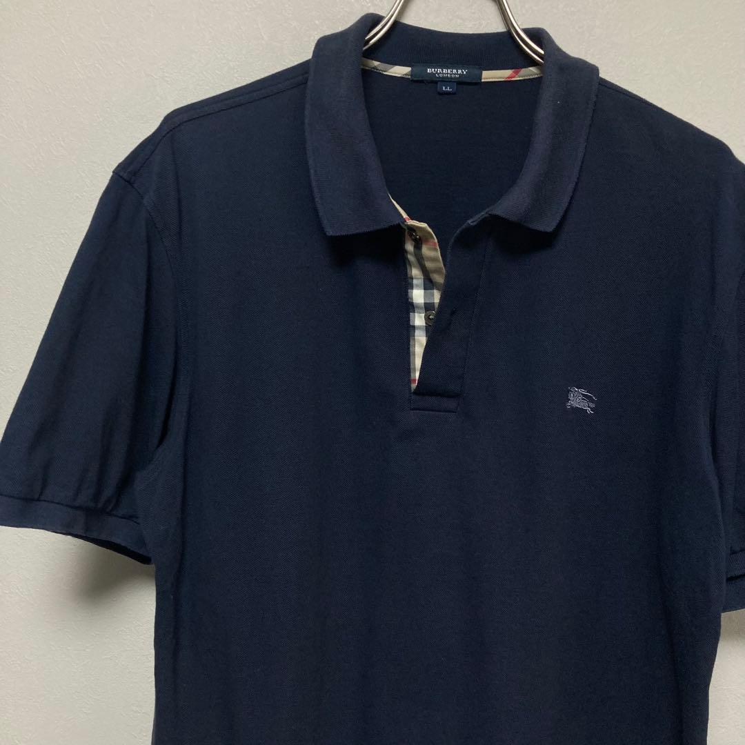 BURBERRY LONDON バーバリー ロンドン ポロシャツ ネイビー LL