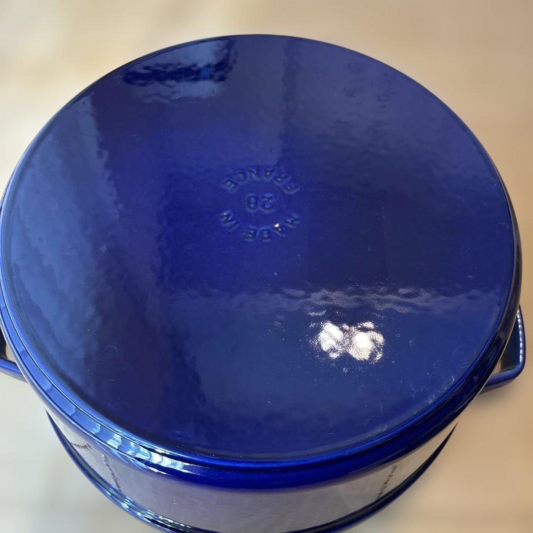 新品 グランブルー ストウブ staub 鍋 ピコ・ココット ラウンド 28cm