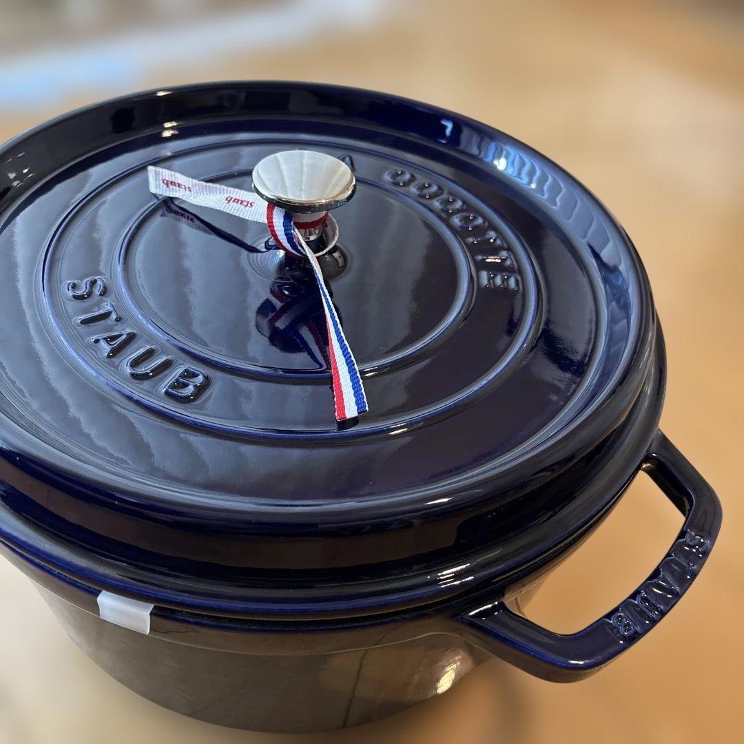 新品 グランブルー ストウブ staub 鍋 ピコ・ココット ラウンド 28cm