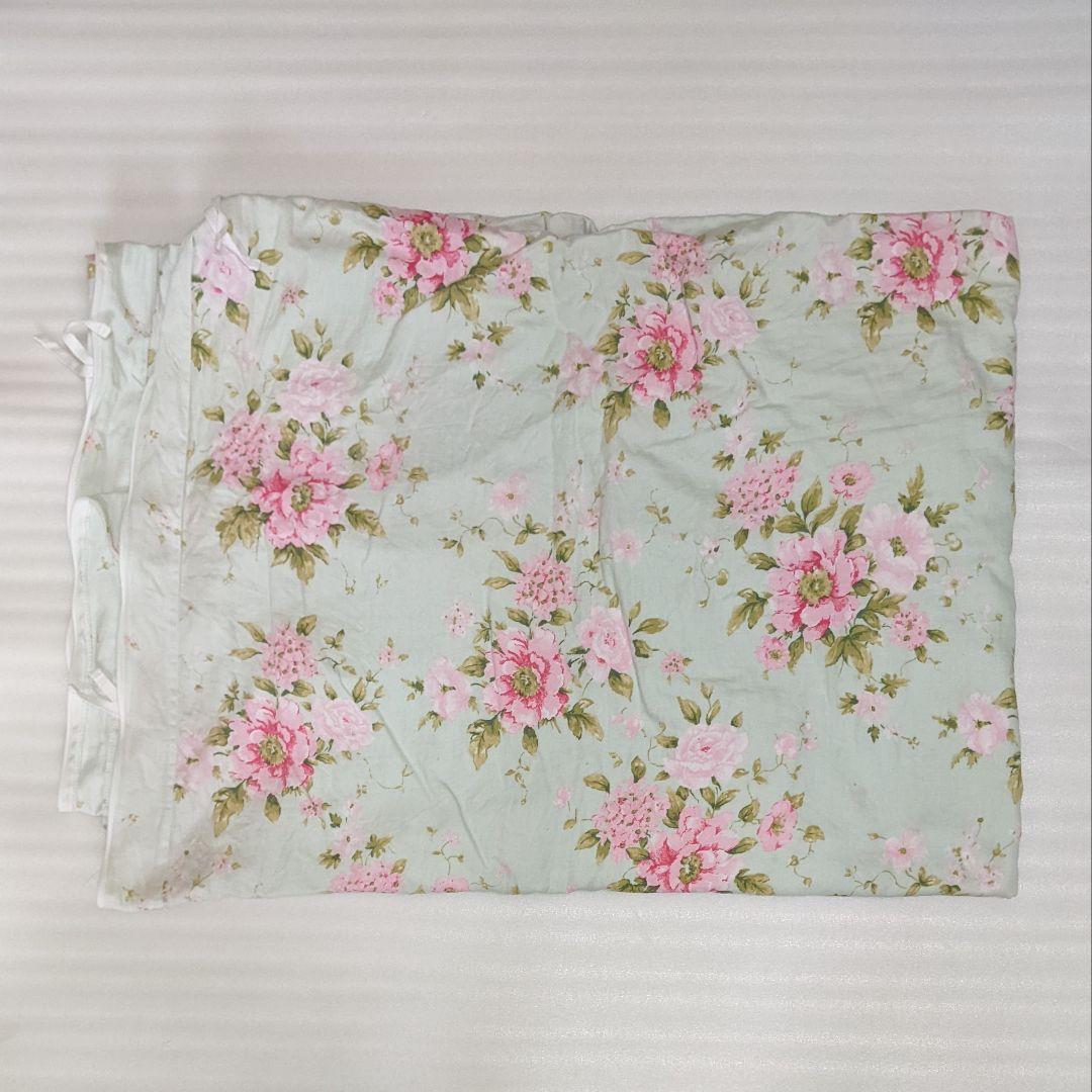 2組 ローラアシュレイ シングル ベッドカバー ボックスシーツ 枕カバー 毛布