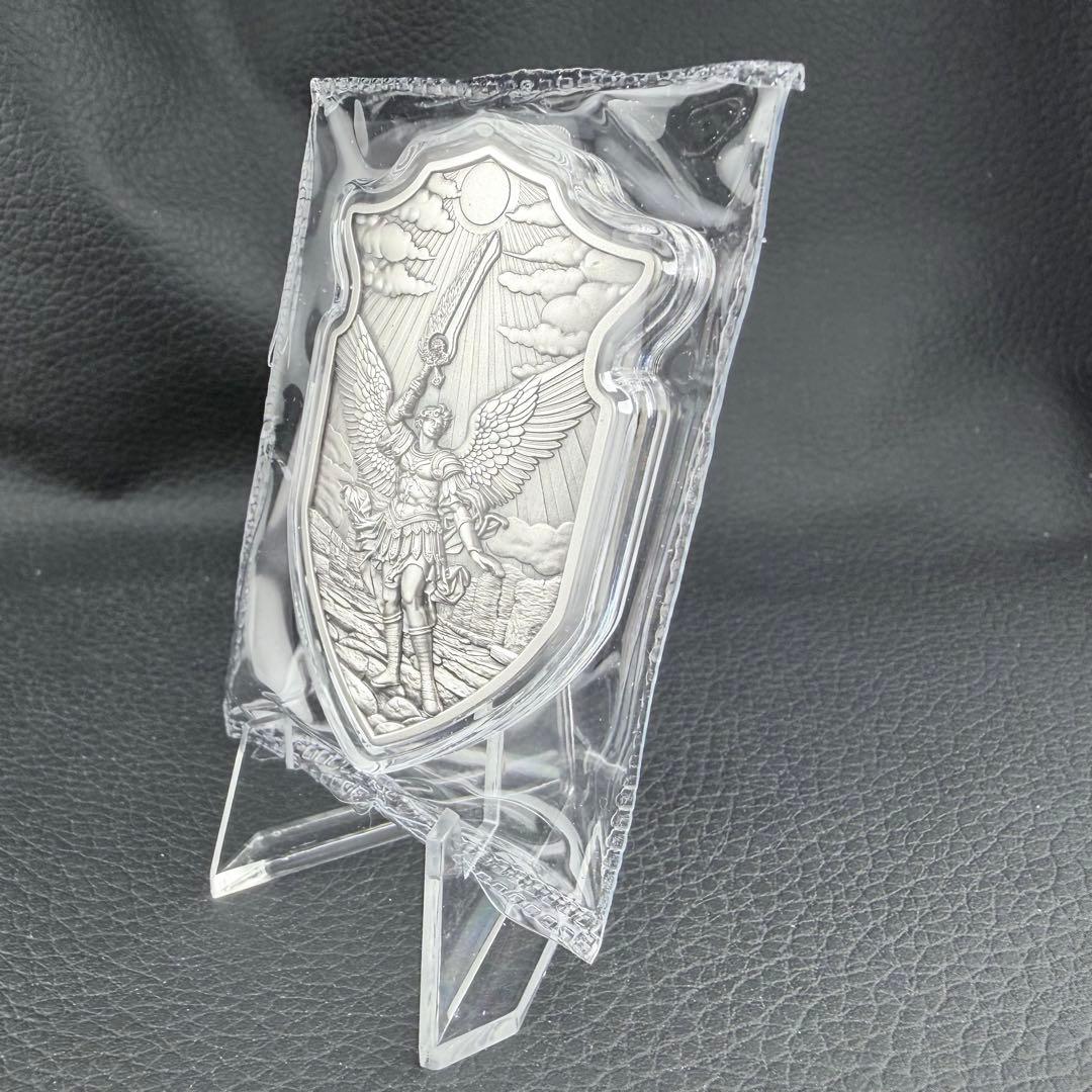 銀貨 聖ウリエルの盾 ハイレリーフ アンティーク 2オンス 2oz メダル 天使