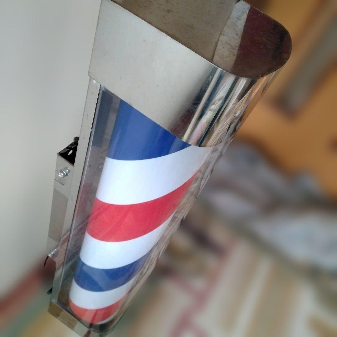 バーバーポール 赤・白・青 壁掛け式　引き取り希望