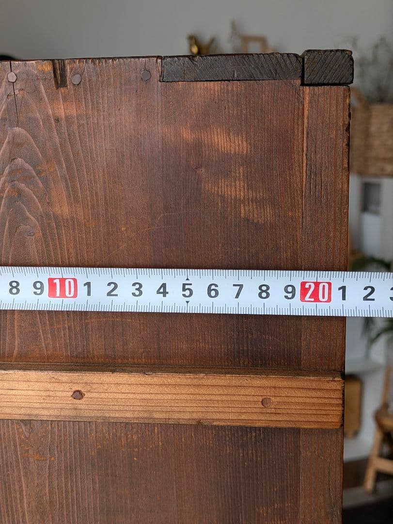木製　什器　アンティーク　レトロ　食器棚　仕切り棚　収納棚　ラック
