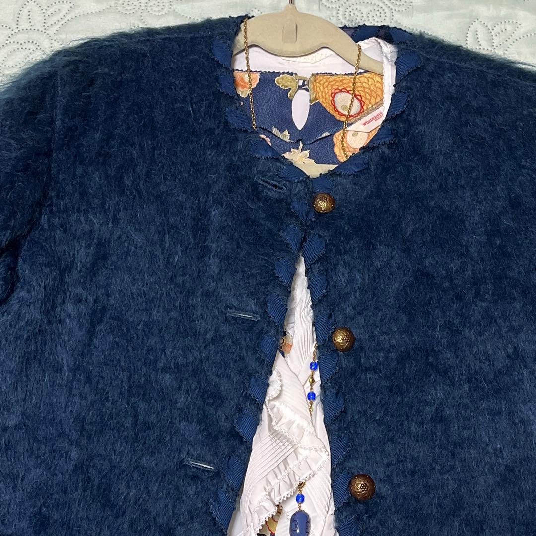 カネコイサオ ジャケット ウール キルティング(ブルー)KANEKO ISAO