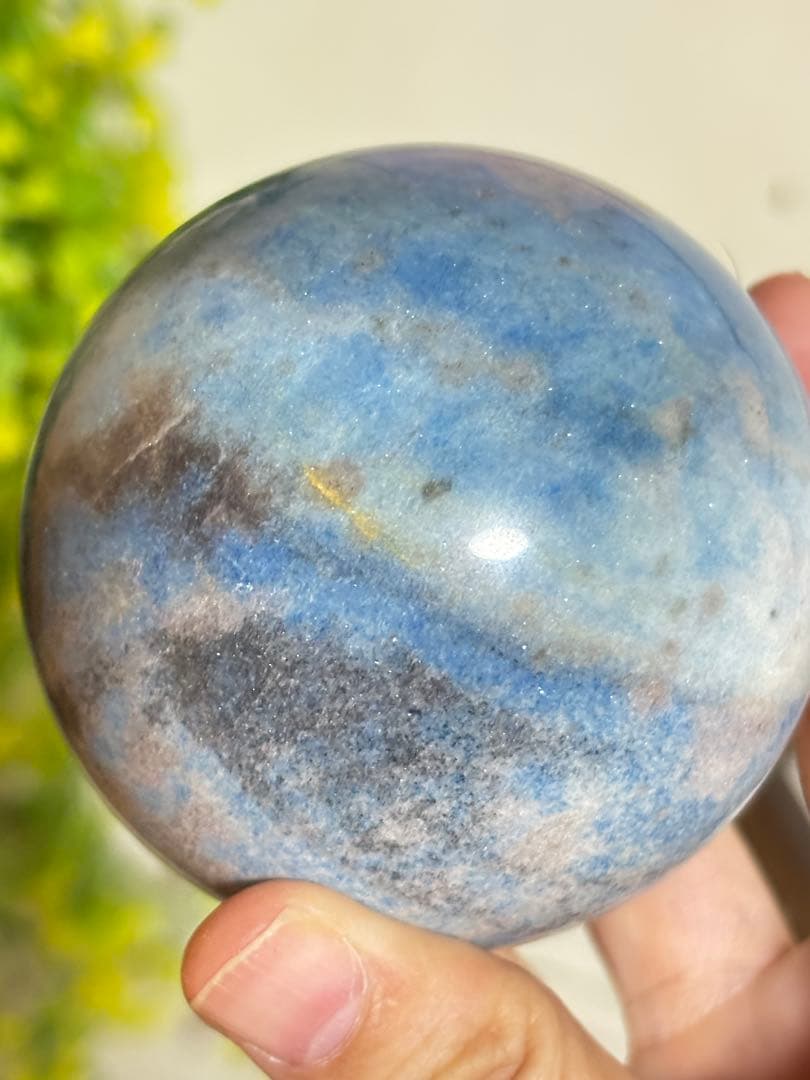 トロレアイト　高級　高品質　　可愛い　約6.5cm スフィア　キラキラ　地球　海