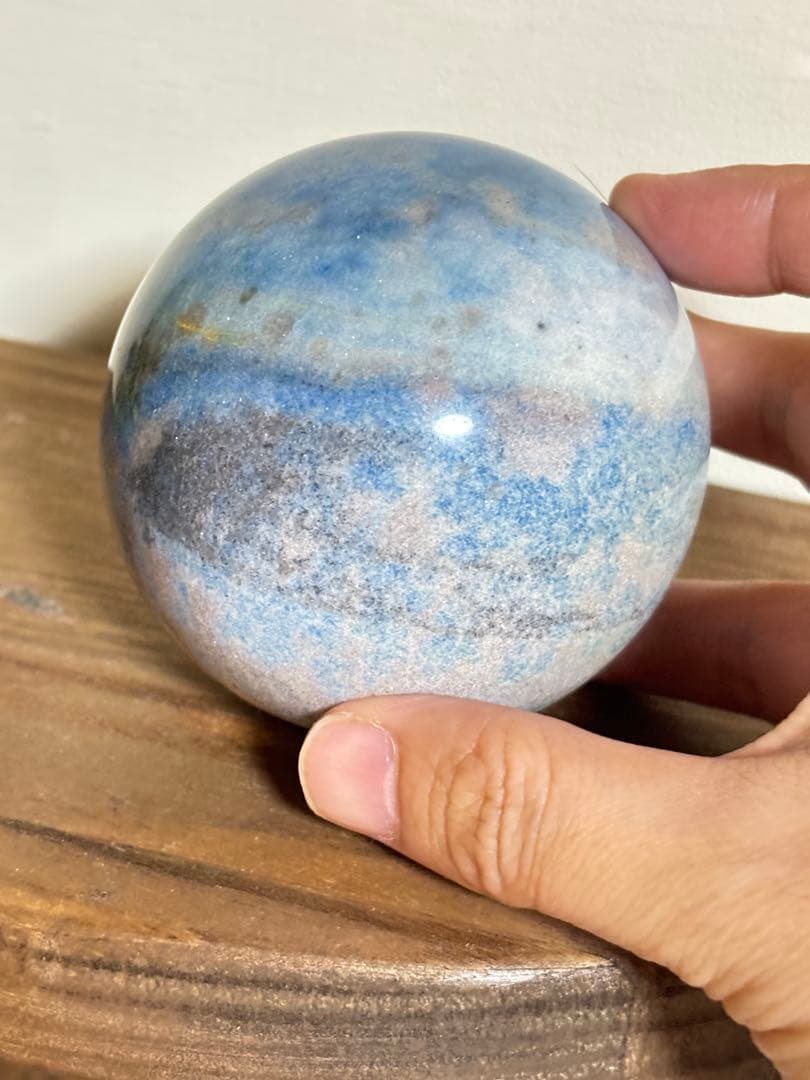 トロレアイト　高級　高品質　　可愛い　約6.5cm スフィア　キラキラ　地球　海