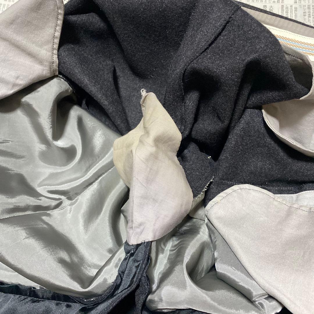 ミラショーン　超肉厚　フラノカシミヤ100% チャコールグレー　ダブルスーツ