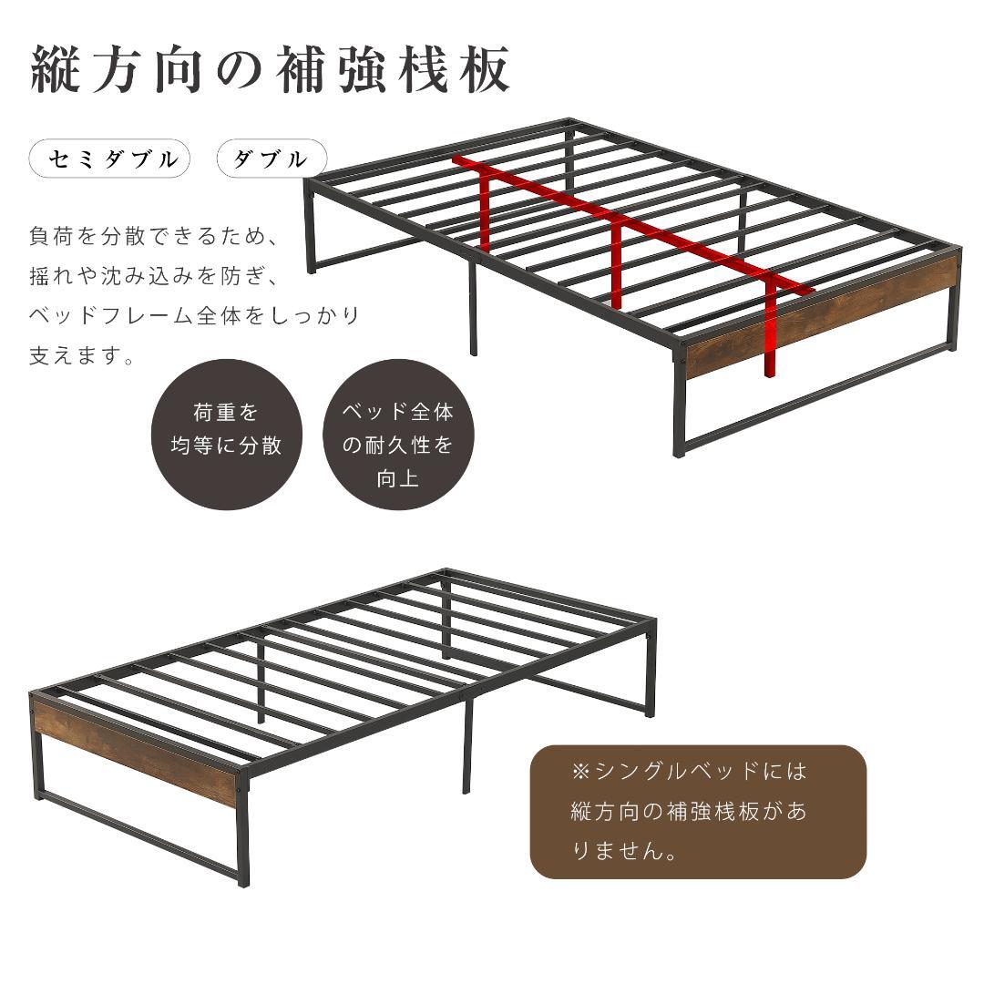 【限定価格】超人気！ベッドフレーム パイプベッド【ダブル D】　BLACK