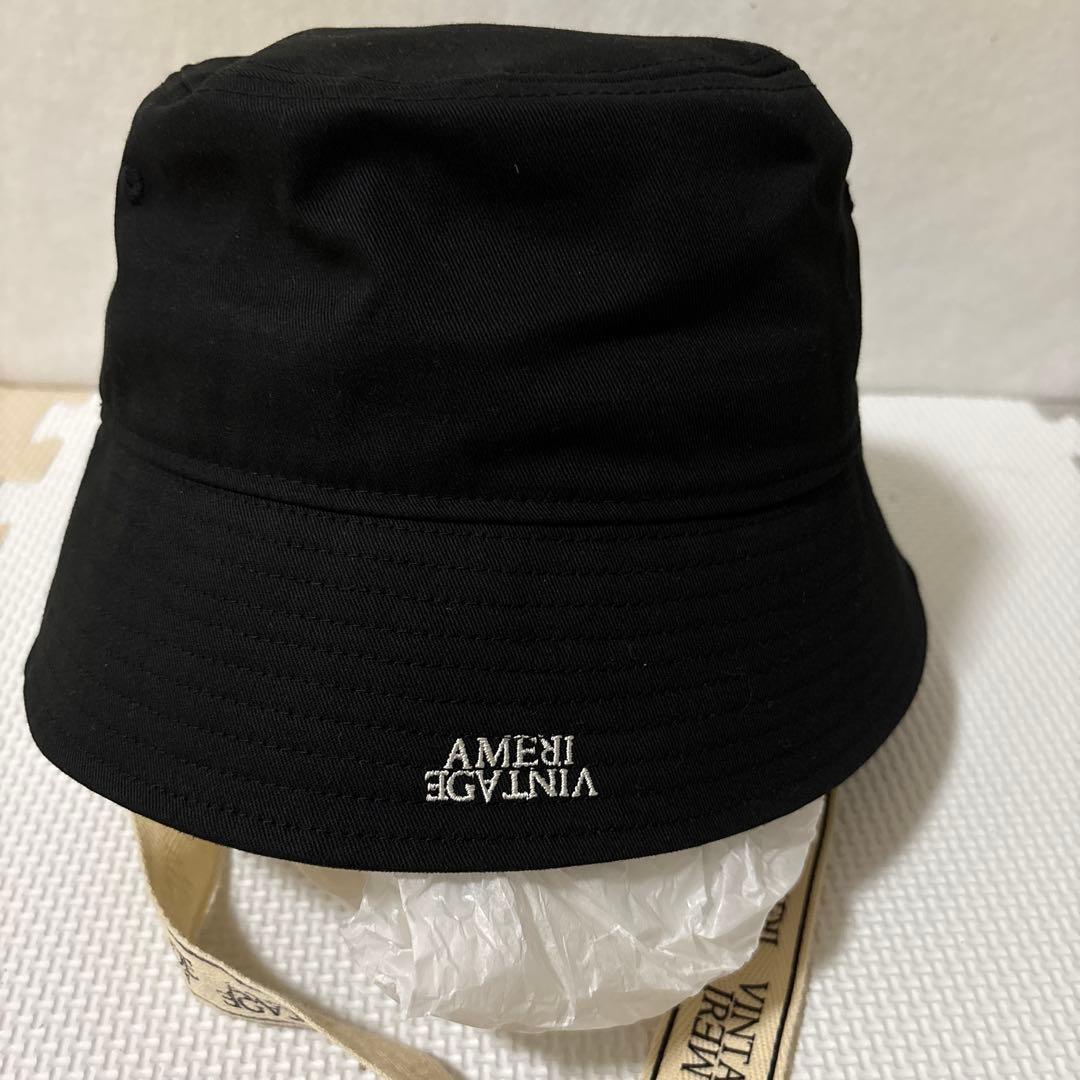 NEW ERA×Ameri LOGO TAPE BUCKET HAT 黒